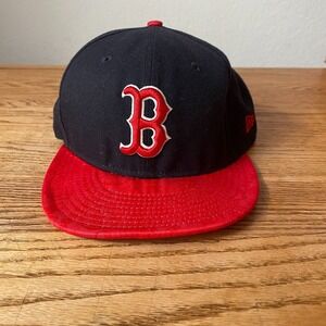 Boston Red Sox Hat Cap Snapback Adult One Size Black Red Baseball New Era Mens
